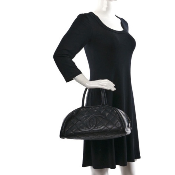 CHANEL Caviar Quilted Small Bowler in Black. - Picture 4 of 9